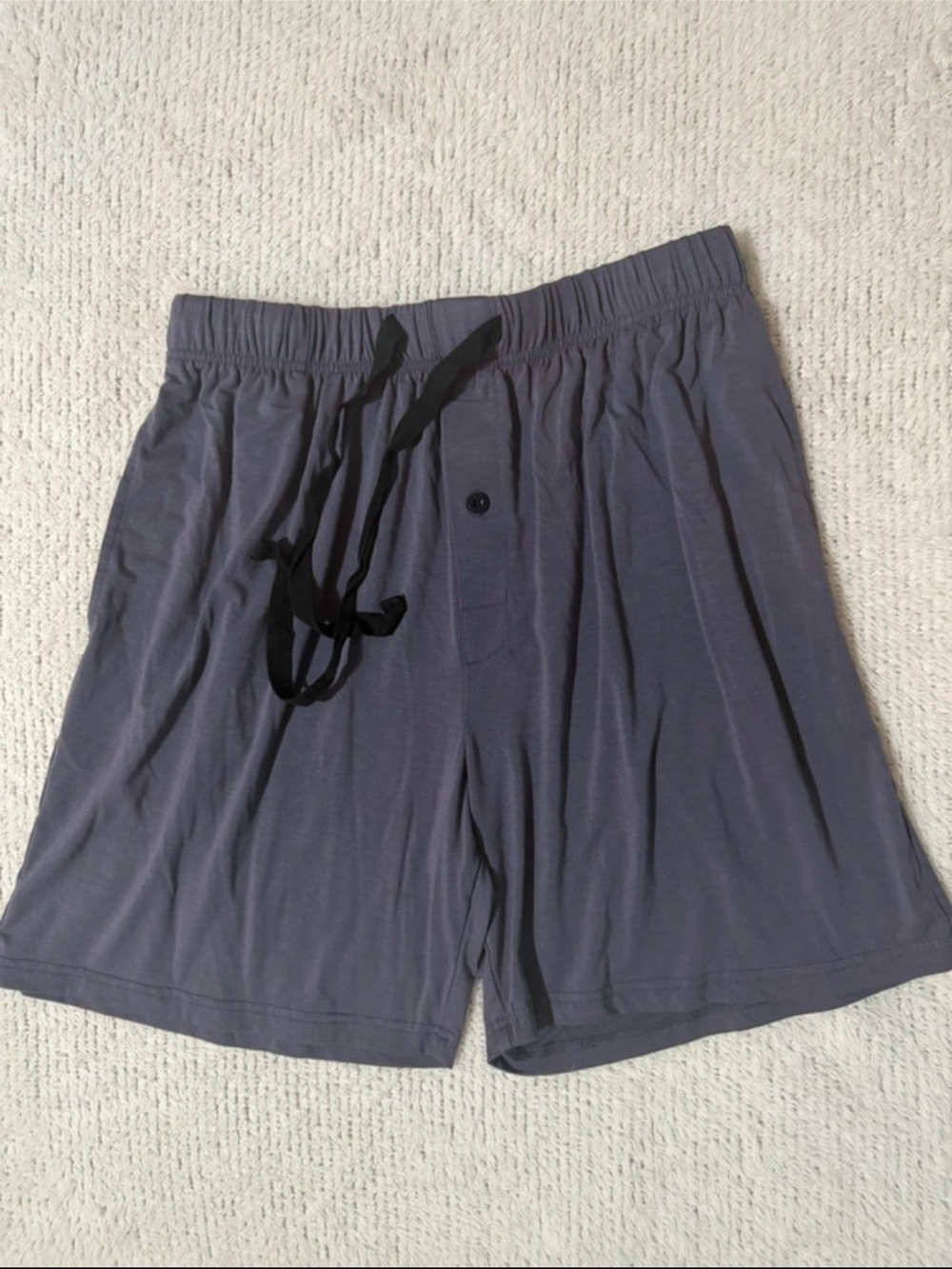 Men's Charcoal Athletic Lounge Shorts with Drawstring